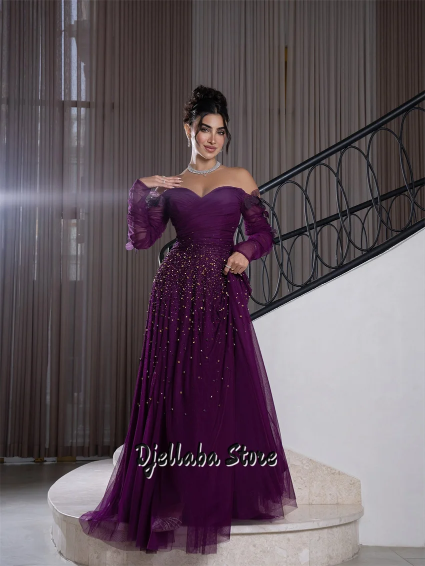 Customized Off The Shoulder robes de soirée Prom Party Dresses Floor-Length A-line Beads Crystals Wedding Party Evening Dress
Customized Off The Shoulder robes de soirée Prom Party Dresses Floor-Length A-line Beads Crystals Wedding Party Evening Dress