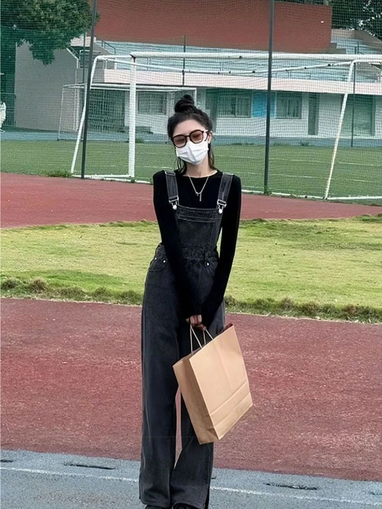 Women's Denim Overalls Age Reducing Elegant Slit Design Loose Straight Leg One Piece Pants Spring Autumn Ins Trendy
Women's Denim Overalls Age Reducing Elegant Slit Design Loose Straight Leg One Piece Pants Spring Autumn Ins Trendy