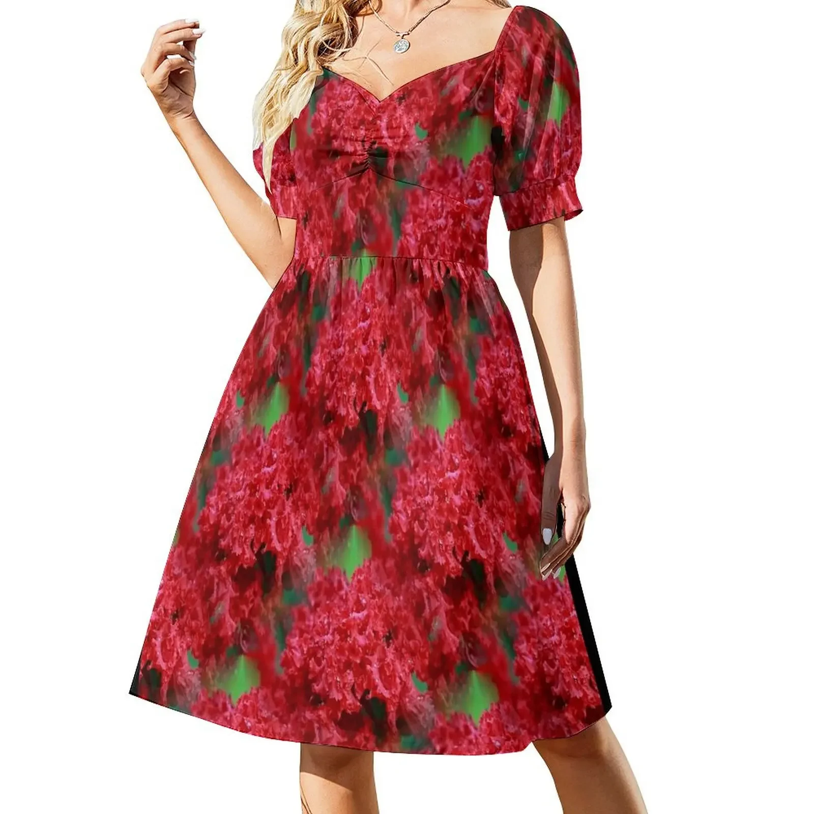 Red Crape Myrtle Short-Sleeved Dress ladies dresses for women 2025 Women's summer long dress Evening dresses
Red Crape Myrtle Short-Sleeved Dress ladies dresses for women 2025 Women's summer long dress Evening dresses