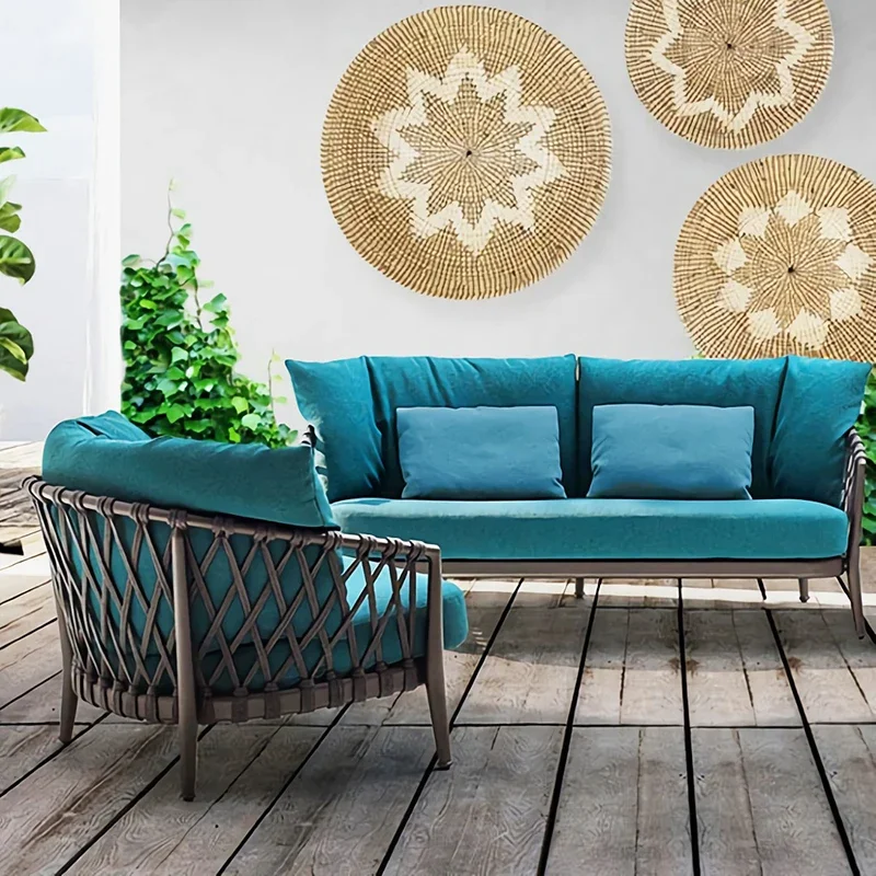 Nordic outdoor rattan waterproof and sunscreen courtyard sun room hotel double sofa coffee table rattan chair furniture
Nordic outdoor rattan waterproof and sunscreen courtyard sun room hotel double sofa coffee table rattan chair furniture