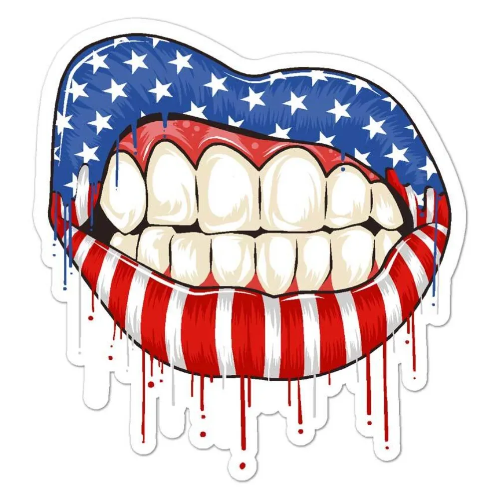 USA American Flag Lips Vinyl Decal Sticker Indoor Outdoor Waterproof Car Laptop Window Bumper Cute Vintage Retro Aesthetic
USA American Flag Lips Vinyl Decal Sticker Indoor Outdoor Waterproof Car Laptop Window Bumper Cute Vintage Retro Aesthetic