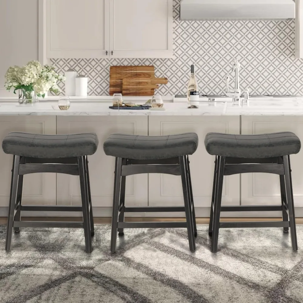 Solid wood saddle dining stool with wooden base, suitable for kitchen, dining room, coffee shop, 24 inches, black, 3-piece set
Solid wood saddle dining stool with wooden base, suitable for kitchen, dining room, coffee shop, 24 inches, black, 3-piece set