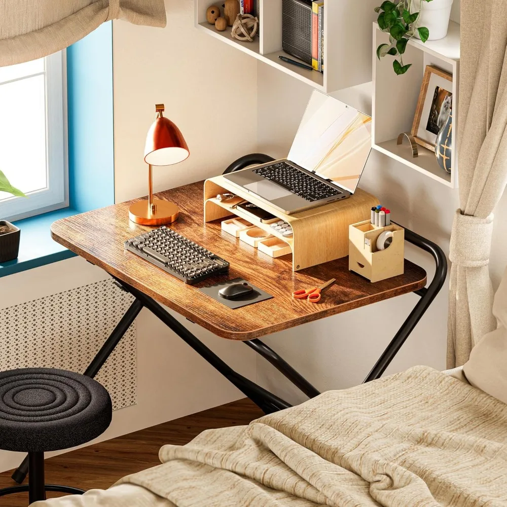 Folding Desk with 3-Level Adjustable Height and Tablet Slot, 24 Inch Foldable Computer Desk for Small Spaces, Space Saving, Wri
Folding Desk with 3-Level Adjustable Height and Tablet Slot, 24 Inch Foldable Computer Desk for Small Spaces, Space Saving, Wri