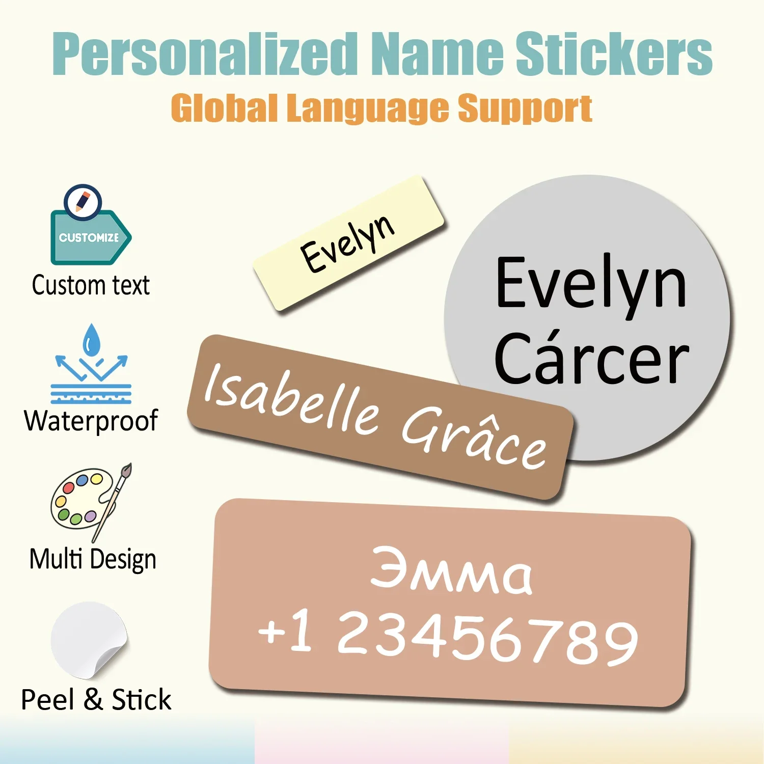 90pcs Personalized Name Stickers Waterproof Multi Size Color Custom Labels Stick on Tag Kids Teacher School Daycare Camp Pack 03
90pcs Personalized Name Stickers Waterproof Multi Size Color Custom Labels Stick on Tag Kids Teacher School Daycare Camp Pack 03
