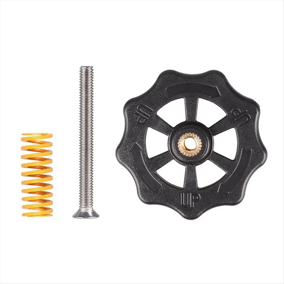 (A75T) 3D Printer Hot Bed Leveling Wheel Accessories for CR-10, for Ender 3 Nuts, Screws, Springs Calibration Platform Kit M4
(A75T) 3D Printer Hot Bed Leveling Wheel Accessories for CR-10, for Ender 3 Nuts, Screws, Springs Calibration Platform Kit M4