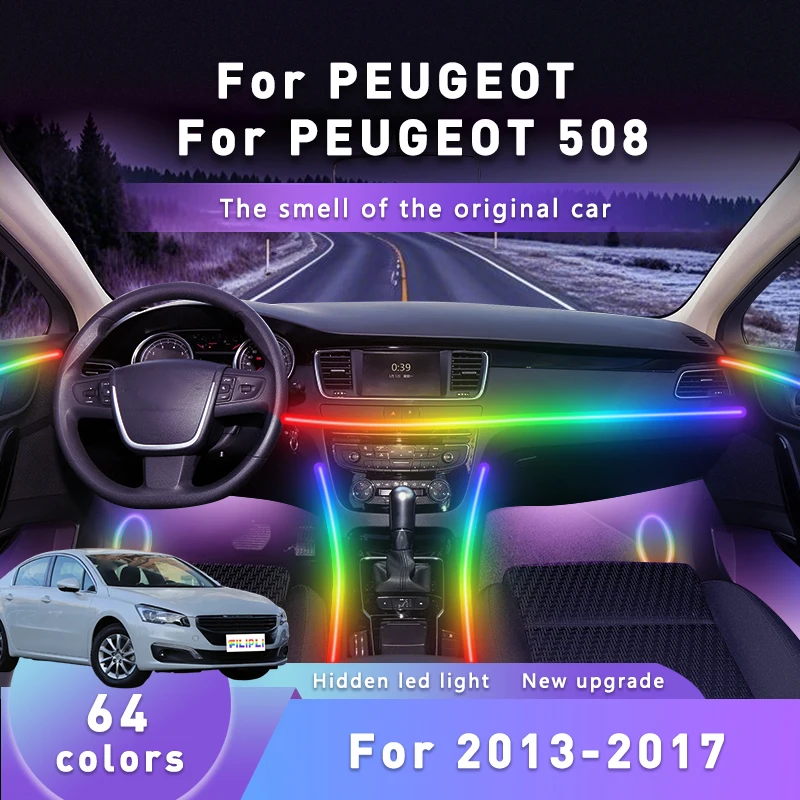 Для PEUGEOT 508 2019 64 RGB автомобильный окружающий свет с Bluetooth-управлением, полоса внутреннего освещения автомобиля, сделай сам, светодиодная лента для салона автомобиля
Для PEUGEOT 508 2019 64 RGB автомобильный окружающий свет с Bluetooth-управлением, полоса внутреннего освещения автомобиля, сделай сам, светодиодная лента для салона автомобиля