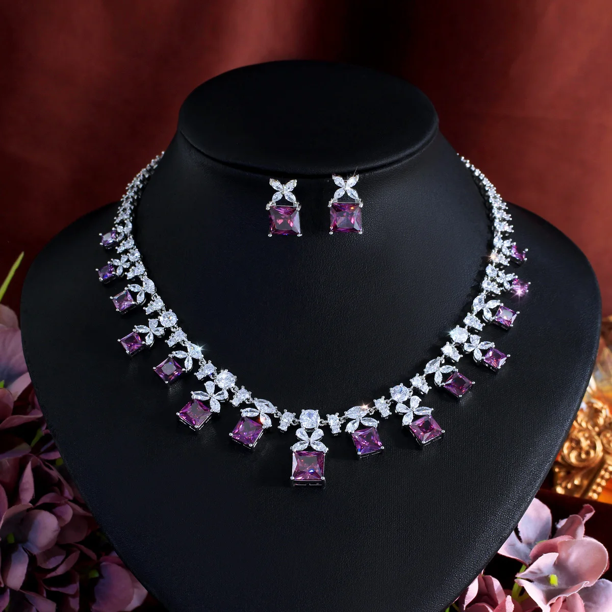 CWWZircons Luxury Charming Purple Cubic Zircon Square Necklace Earring Set for Women High Quality Engagement Party Jewelry T1002
CWWZircons Luxury Charming Purple Cubic Zircon Square Necklace Earring Set for Women High Quality Engagement Party Jewelry T1002