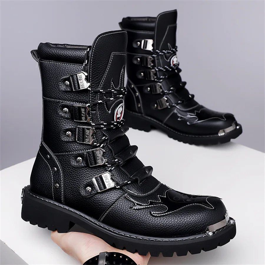Men High Top Fashion Boots PU Round Toe Comfortable Retro Personalized Riding Motorcycle Men Boots
Men High Top Fashion Boots PU Round Toe Comfortable Retro Personalized Riding Motorcycle Men Boots