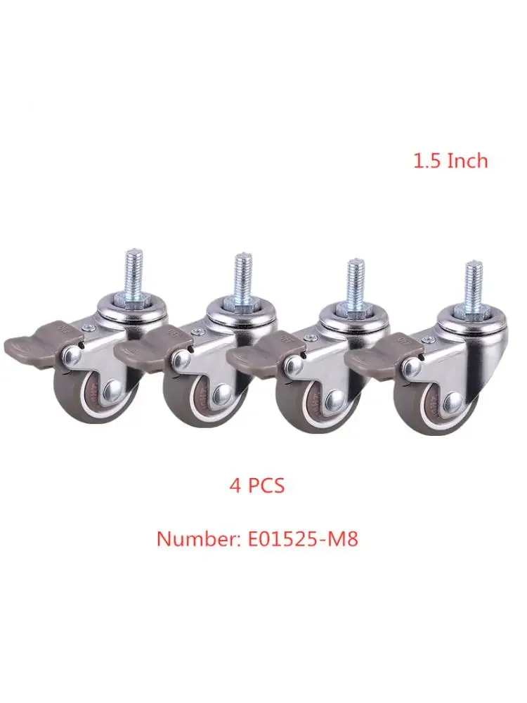 4 Pcs/Lot 1.5 Inch Casters M8 Screw Universal Wheel With Brake Crib Mute Light Tpe Furniture
4 Pcs/Lot 1.5 Inch Casters M8 Screw Universal Wheel With Brake Crib Mute Light Tpe Furniture