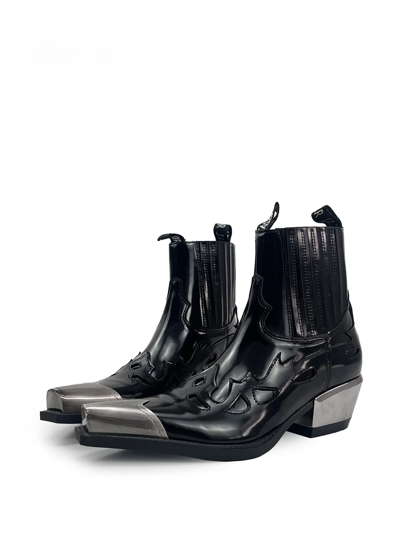MibVias Punk Style Chelsea Boots Unisex Flame Pattern Metal Toe Cowboy Boots Short Tube Winter Thick Heel Leather Boots
MibVias Punk Style Chelsea Boots Unisex Flame Pattern Metal Toe Cowboy Boots Short Tube Winter Thick Heel Leather Boots