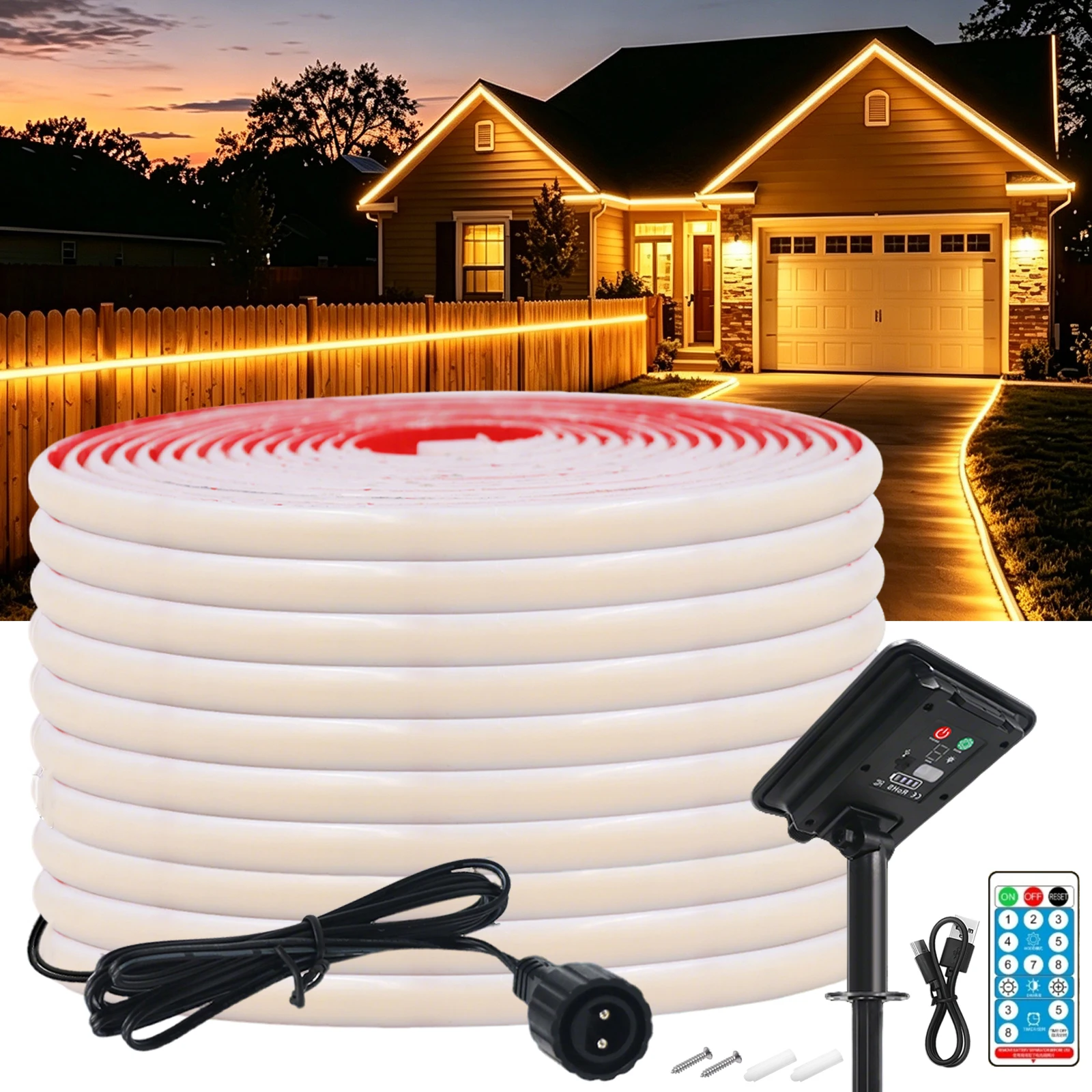 COB Solar Neon Strip 24V 320LEDs/M Remote Control High Density Flexible LED Tape Diode Light Red Blue Warm Natural White 0.5m 5m
COB Solar Neon Strip 24V 320LEDs/M Remote Control High Density Flexible LED Tape Diode Light Red Blue Warm Natural White 0.5m 5m