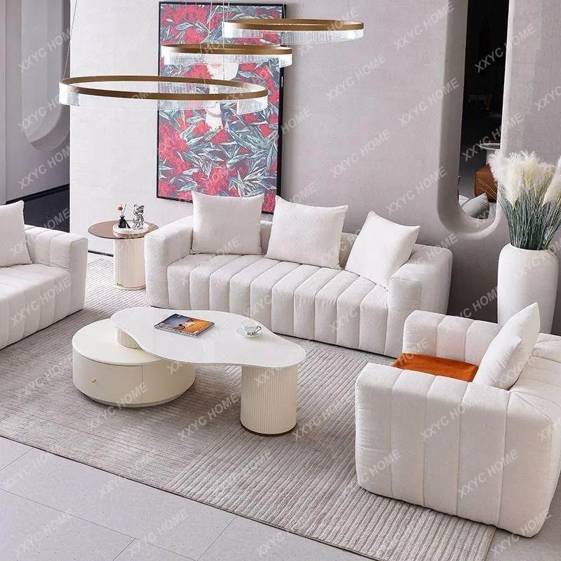 Compressed sofa - modern minimalist fabric cream style "tofu block" sofa for living room
Compressed sofa - modern minimalist fabric cream style "tofu block" sofa for living room