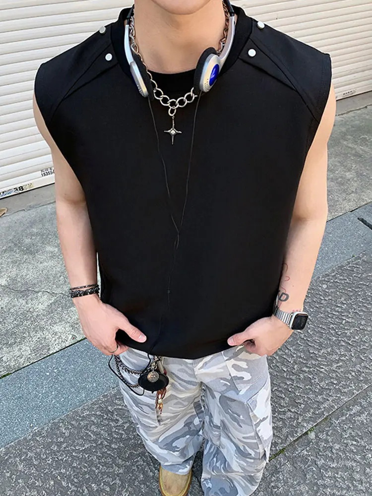 American High Street Bla oulder Vest Men's Summer Rivet Structure Design Heavyweight Svel T-irt Sports oulder
American High Street Bla oulder Vest Men's Summer Rivet Structure Design Heavyweight Svel T-irt Sports oulder