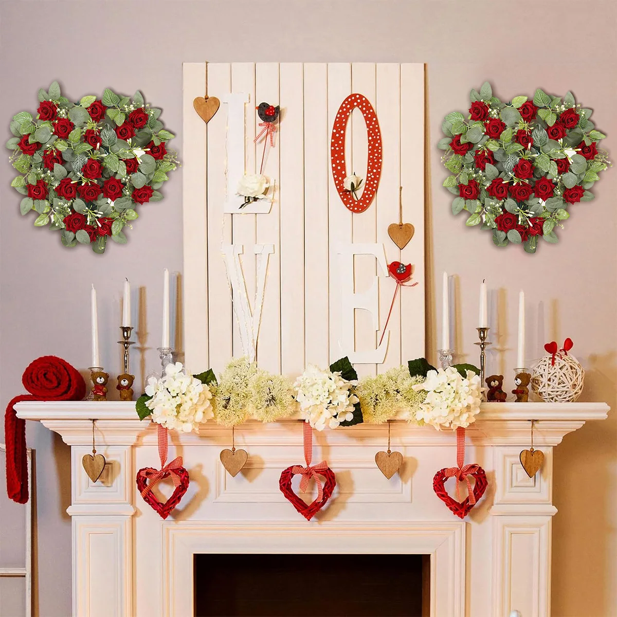 Heart Shaped Red Rose Wreath, Artificial Floral Heart Shaped Garland Valentine's Day Hanging Wreath Wedding Hanging
Heart Shaped Red Rose Wreath, Artificial Floral Heart Shaped Garland Valentine's Day Hanging Wreath Wedding Hanging