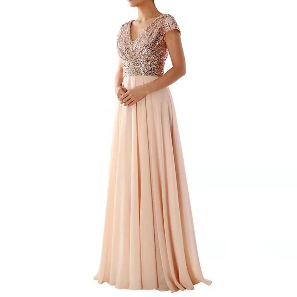 Popular Floor Length Temperament Female Sequins Chiffon Prom Cocktail Long Dress Breathable Maxi Dress Female Clothing
Popular Floor Length Temperament Female Sequins Chiffon Prom Cocktail Long Dress Breathable Maxi Dress Female Clothing