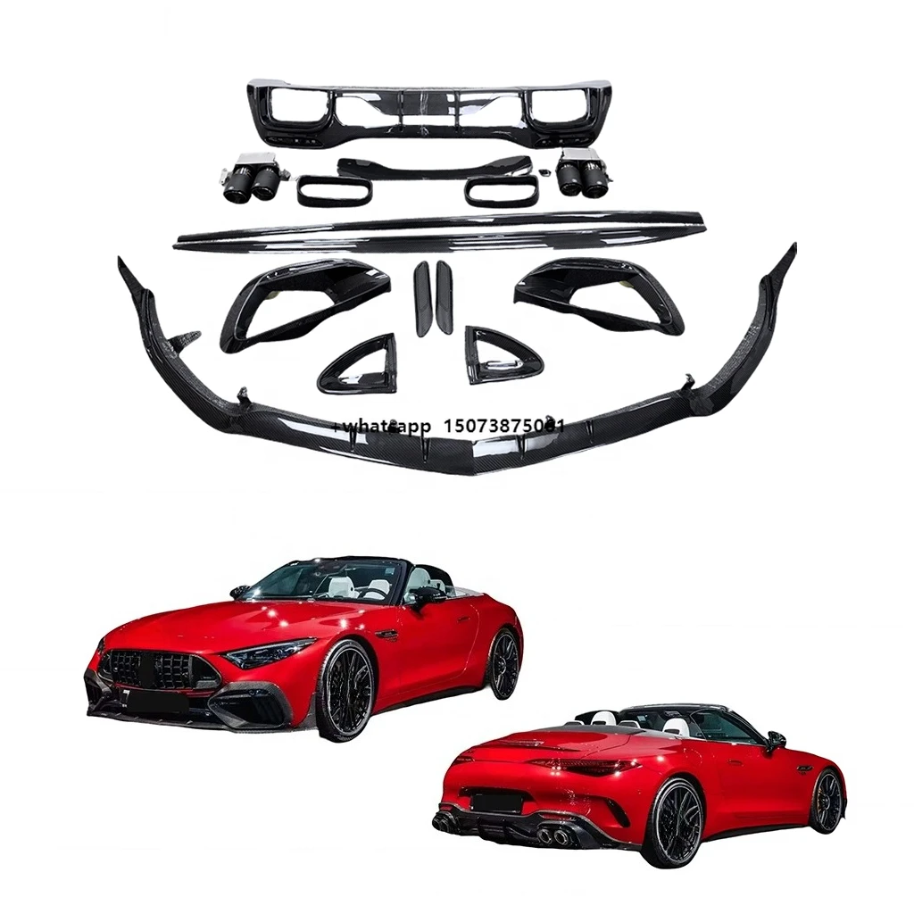 Carbon Fiber B Style Body Kit for SL63 SL43 Front Lip Fog Light Grille Side Skirts Rear Lip Spoiler Fit Modify B Kit
Carbon Fiber B Style Body Kit for SL63 SL43 Front Lip Fog Light Grille Side Skirts Rear Lip Spoiler Fit Modify B Kit