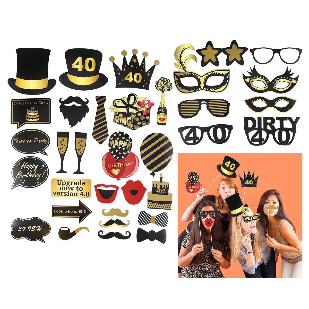 35 Pcs Birthday Party Props Paper Material Fun Celebration Creative Decor Photo Shooting Accessories Festive
35 Pcs Birthday Party Props Paper Material Fun Celebration Creative Decor Photo Shooting Accessories Festive