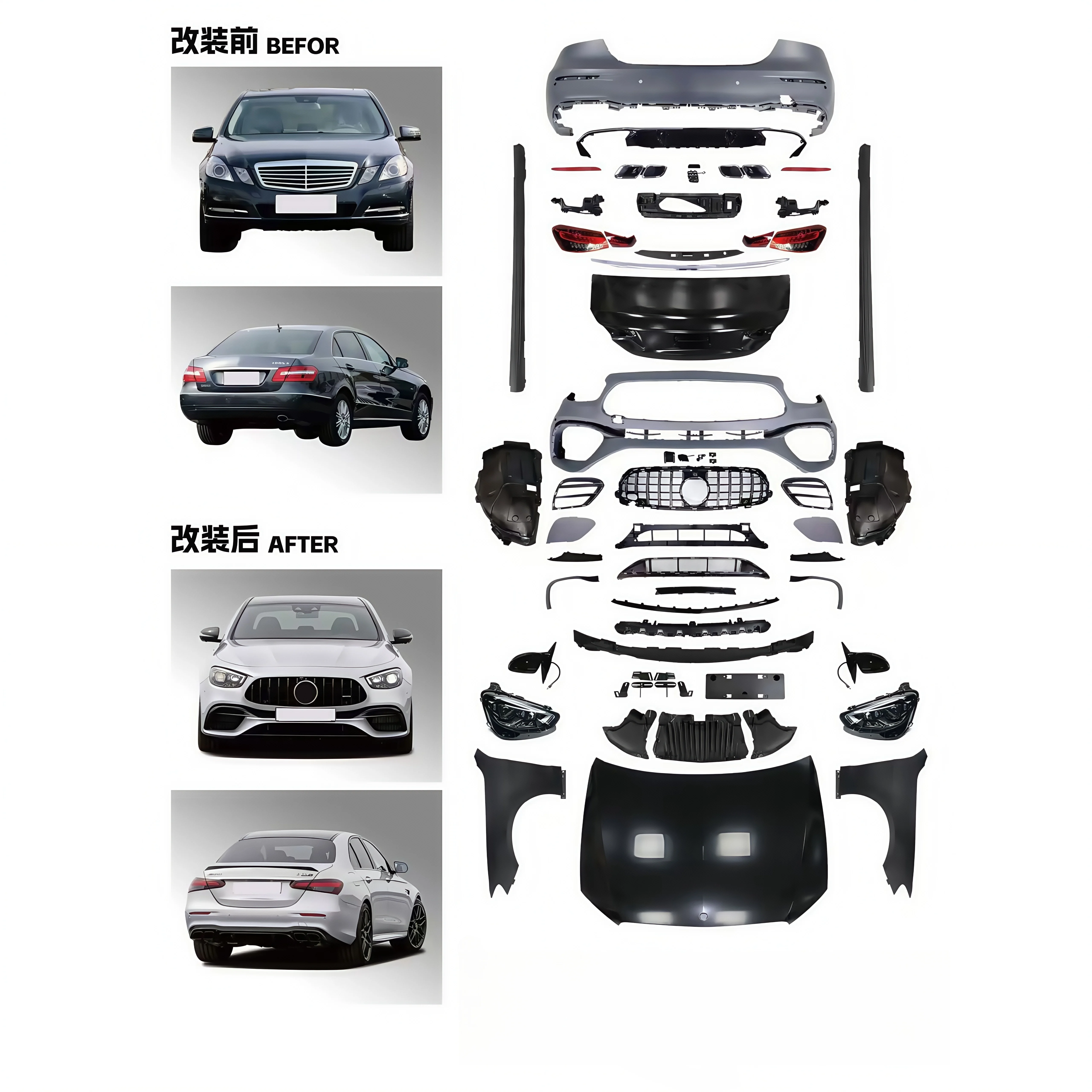 BR Bodykit for Mercedes Benz E Series W212 to W213 (09-15 to 21+) for E63 Executive Sport Old to New Lossless Versi
BR Bodykit for Mercedes Benz E Series W212 to W213 (09-15 to 21+) for E63 Executive Sport Old to New Lossless Versi