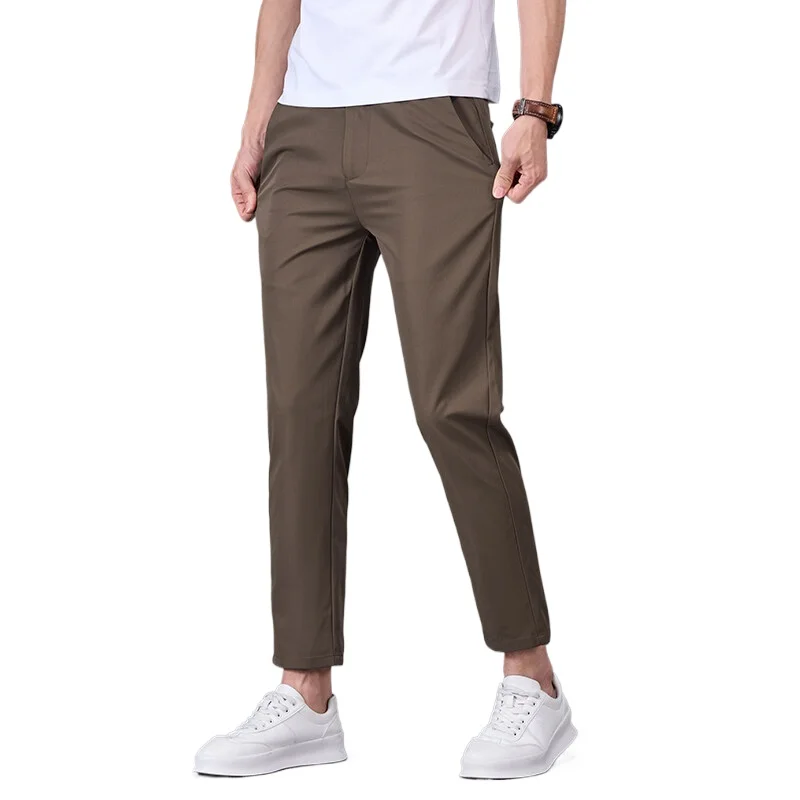 Весна и лето 2025: тонкие серые повседневные укороченные брюки из ледяного шелка для мужчин, темно-синие универсальные мужские брюки с прямыми штанинами и маленькими штанинами
Весна и лето 2025: тонкие серые повседневные укороченные брюки из ледяного шелка для мужчин, темно-синие универсальные мужские брюки с прямыми штанинами и маленькими штанинами