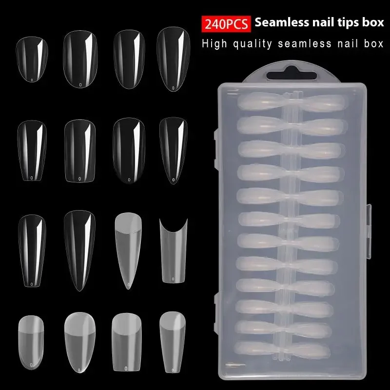 240 PCS/BOX Soft Gel Nail Tips Full Cover Coffin Stiletto Fake Nails Extra Long Almond Square Soak Off Gel False Nail Tips
240 PCS/BOX Soft Gel Nail Tips Full Cover Coffin Stiletto Fake Nails Extra Long Almond Square Soak Off Gel False Nail Tips