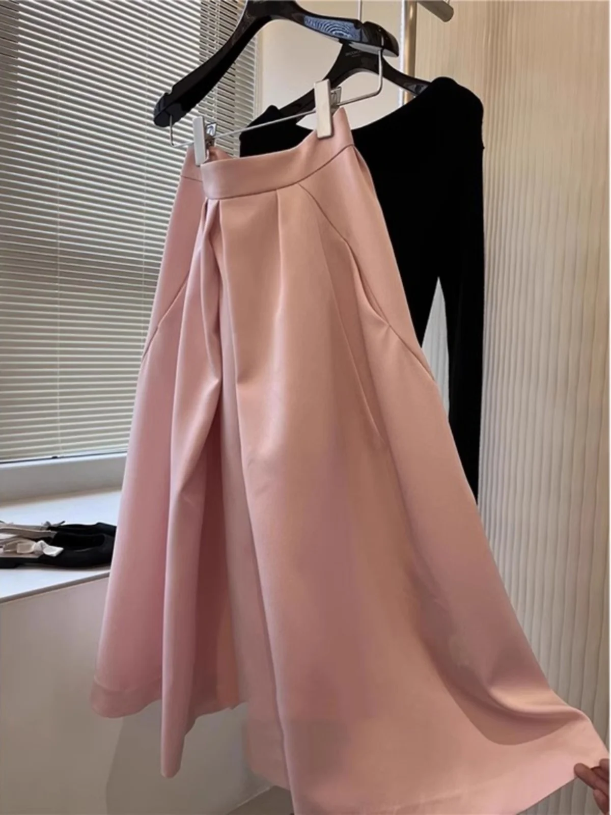 Faionable Pink A-Line Skirt High Waist Midi Length Color Korean Sle Commute Design High-End Women's Spring Dr
Faionable Pink A-Line Skirt High Waist Midi Length Color Korean Sle Commute Design High-End Women's Spring Dr