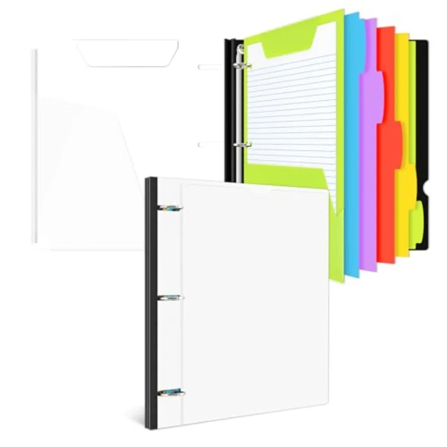 All-in-one Telescoping Binder Notebook, Refillable 3 Ring Notebook Binder with 1 Plastic Movable Pocket Folder, 5 Plastic Subje
All-in-one Telescoping Binder Notebook, Refillable 3 Ring Notebook Binder with 1 Plastic Movable Pocket Folder, 5 Plastic Subje