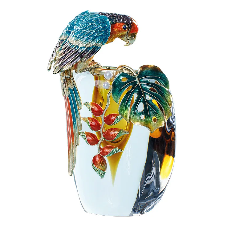 Light luxury high-end enamel colored glass vase ornament living room entrance European home flower arrangement American
Light luxury high-end enamel colored glass vase ornament living room entrance European home flower arrangement American