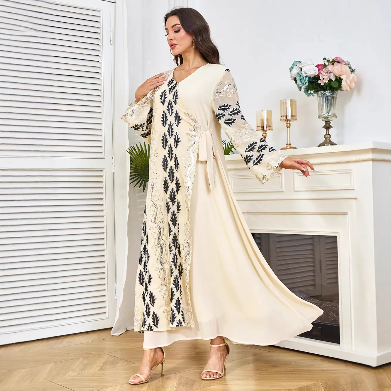 Mt487 Women's Robe Dress V-neck Dress Long Sleeve Sequin Long Dress Long Dress Robe Abaya Ramadan Dubai Luxury Islam Elegant
Mt487 Women's Robe Dress V-neck Dress Long Sleeve Sequin Long Dress Long Dress Robe Abaya Ramadan Dubai Luxury Islam Elegant