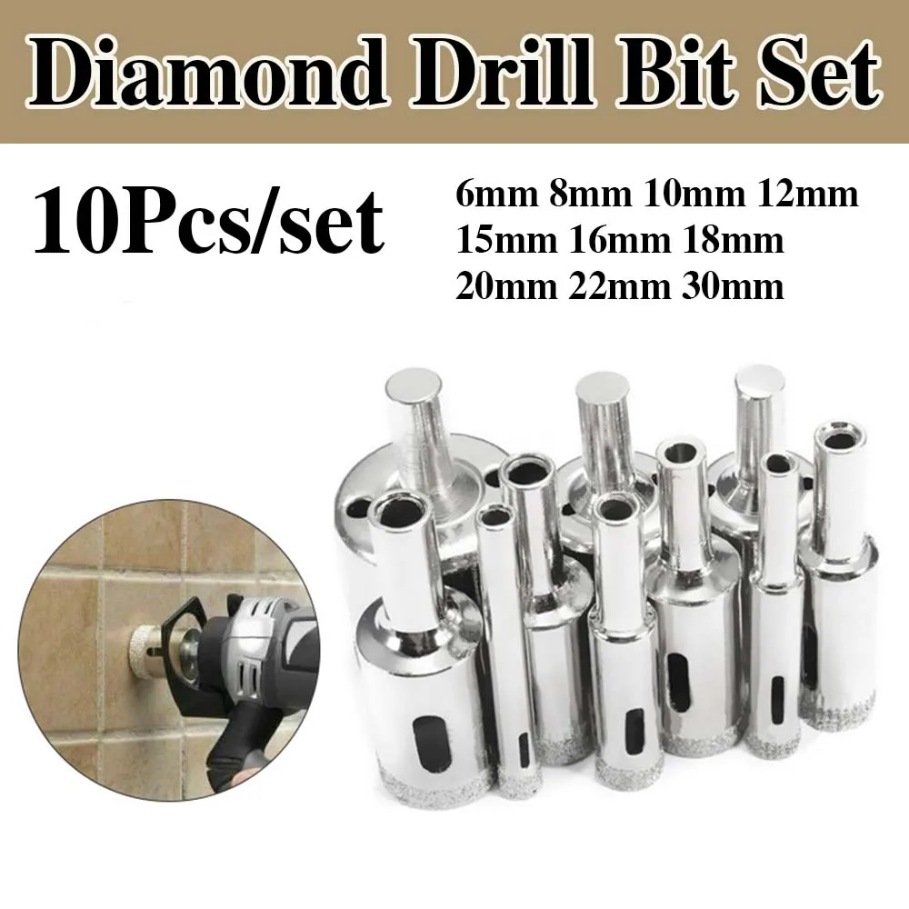 10Pcs Diamond Coated Drill Bit Set Open Drilling Bits For Tile Marble Glass Ceramic Hole Hole Saw Glass Drill Hole Opener Saw
10Pcs Diamond Coated Drill Bit Set Open Drilling Bits For Tile Marble Glass Ceramic Hole Hole Saw Glass Drill Hole Opener Saw