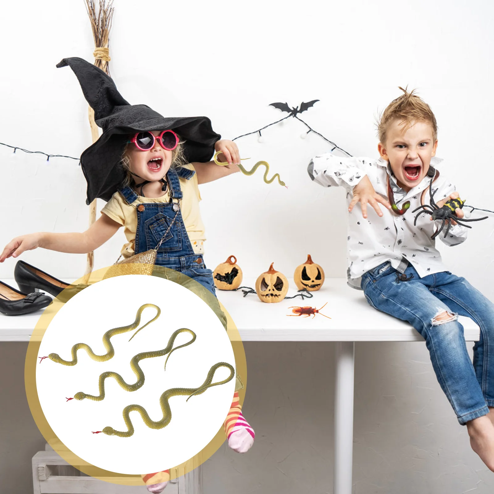 3 шт. имитация мягкой резиновой игрушки-змеи, игрушка-змеи, которые выглядит настоящая реалистичная шутка, резинка, поддельные игрушки, модель Хэллоуина 
3 шт. имитация мягкой резиновой игрушки-змеи, игрушка-змеи, которые выглядит настоящая реалистичная шутка, резинка, поддельные игрушки, модель Хэллоуина