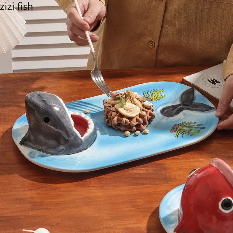 Cartoon Shark/carp Ceramic Plate Creative Dessert Sushi Plate Salmon Sashimi Plate Serving Plates Molecular Cuisine Tableware
Cartoon Shark/carp Ceramic Plate Creative Dessert Sushi Plate Salmon Sashimi Plate Serving Plates Molecular Cuisine Tableware