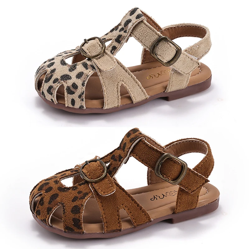 Leopard Printed Children Fashion Sandals PU Leather Buckle Girls Sandals Summer Closed Toe Soft Non Slip Kids Beach Shoes
Leopard Printed Children Fashion Sandals PU Leather Buckle Girls Sandals Summer Closed Toe Soft Non Slip Kids Beach Shoes