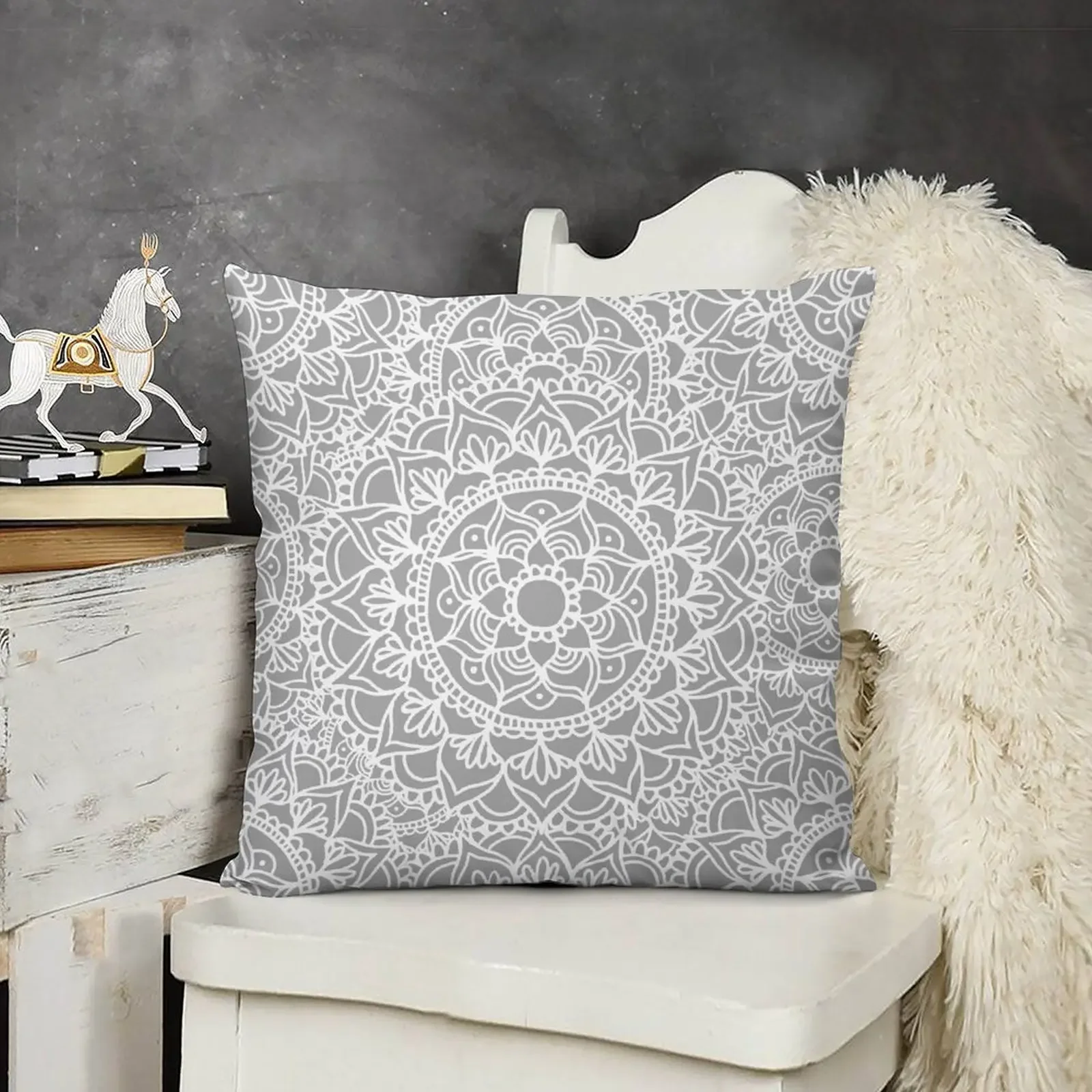 Soft Grey and White Mandala Pattern Throw Pillow luxury sofa pillows Christmas Pillow Pillow Decor
Soft Grey and White Mandala Pattern Throw Pillow luxury sofa pillows Christmas Pillow Pillow Decor