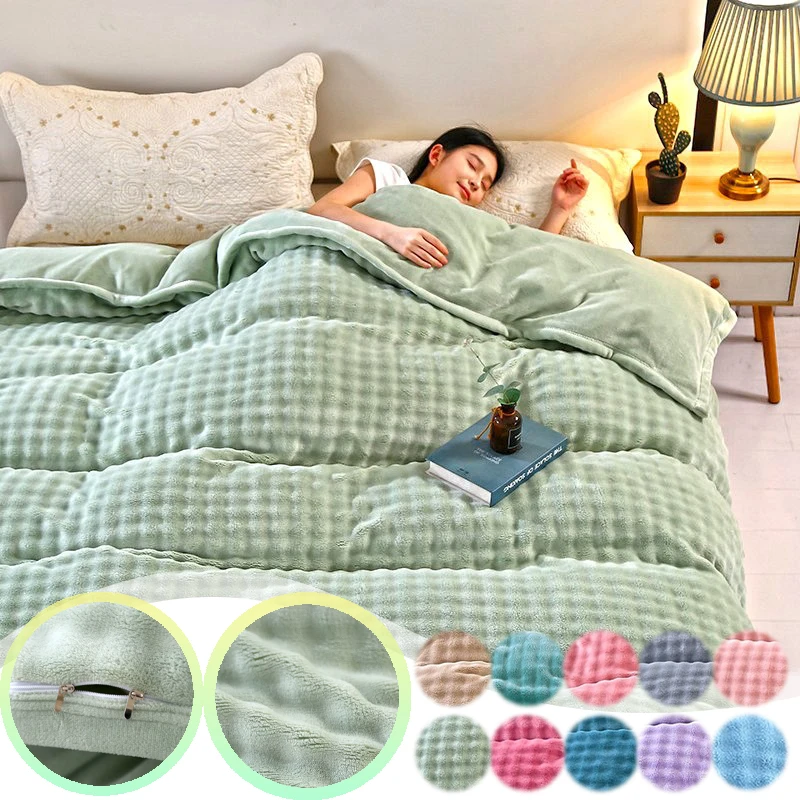 Extra Thick Bubble Milk Velvet Duvet Cover Blanket Dual Use Winter Warm Double Sided Plush Soft Cozy Bedding for Bedroom Decora
Extra Thick Bubble Milk Velvet Duvet Cover Blanket Dual Use Winter Warm Double Sided Plush Soft Cozy Bedding for Bedroom Decora