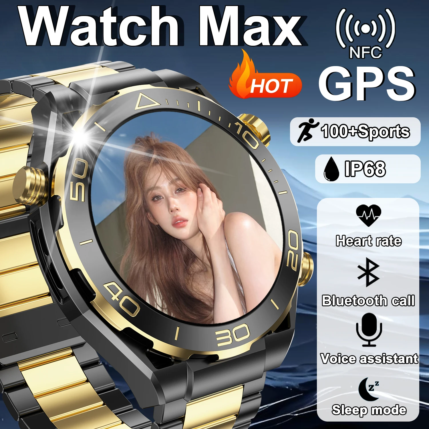 NEW Smartwatch Men Bluetooth Call GPS 100+ sports mode AMOLED HD Screen IP68 waterproof Heart rate health For Huawei Smartwatch
NEW Smartwatch Men Bluetooth Call GPS 100+ sports mode AMOLED HD Screen IP68 waterproof Heart rate health For Huawei Smartwatch