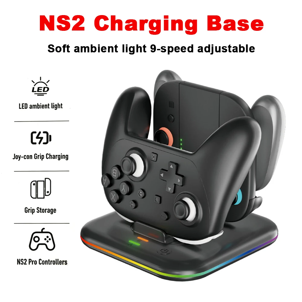 Switch2 PRO Controller With LED Light, Dual-Function Square Charging Base, NS2 Left & Right Hand Grip Charging Base For Charging
Switch2 PRO Controller With LED Light, Dual-Function Square Charging Base, NS2 Left & Right Hand Grip Charging Base For Charging