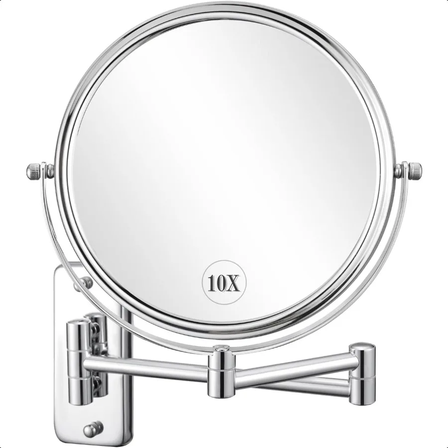 8 Inch Wall Mounted Magnifying Mirror with 10x Magnification Double Sided Vanity Makeup Mirror for Bathroom Chrome Finished
8 Inch Wall Mounted Magnifying Mirror with 10x Magnification Double Sided Vanity Makeup Mirror for Bathroom Chrome Finished