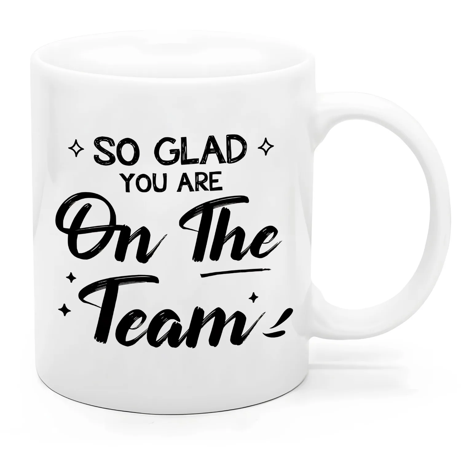 Inspirational 'So Glad You're On The Team' 11oz Ceramic Coffee Mug - Double-Sided Print, Dishwasher & Microwave Safe, Insulated
Inspirational 'So Glad You're On The Team' 11oz Ceramic Coffee Mug - Double-Sided Print, Dishwasher & Microwave Safe, Insulated