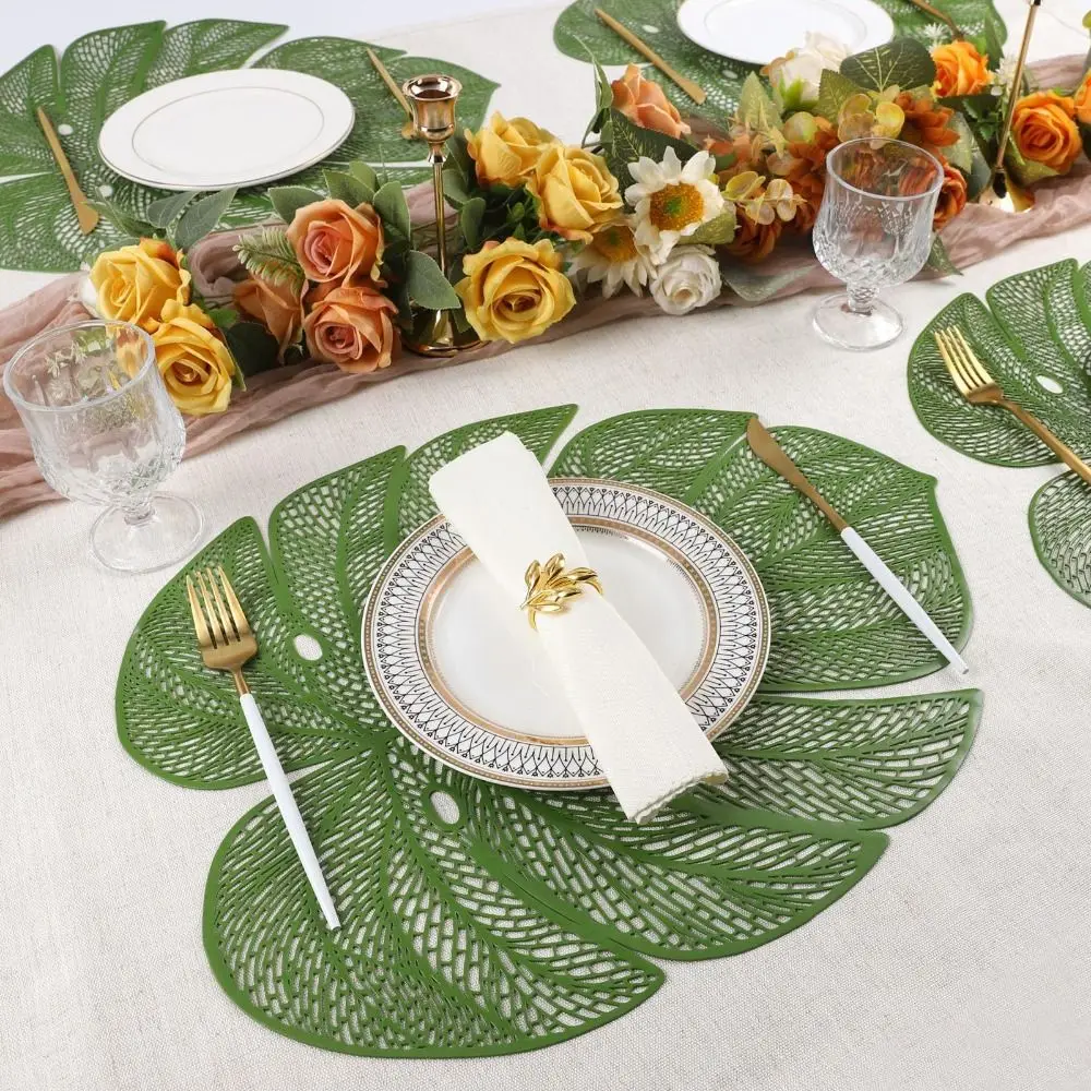 3pcs Kitchen Accessories Hollow Leaf Shape Placemat Anti-stain Anti Slip Table Mat Exquisite Heat Resistant Coaster Wedding
3pcs Kitchen Accessories Hollow Leaf Shape Placemat Anti-stain Anti Slip Table Mat Exquisite Heat Resistant Coaster Wedding