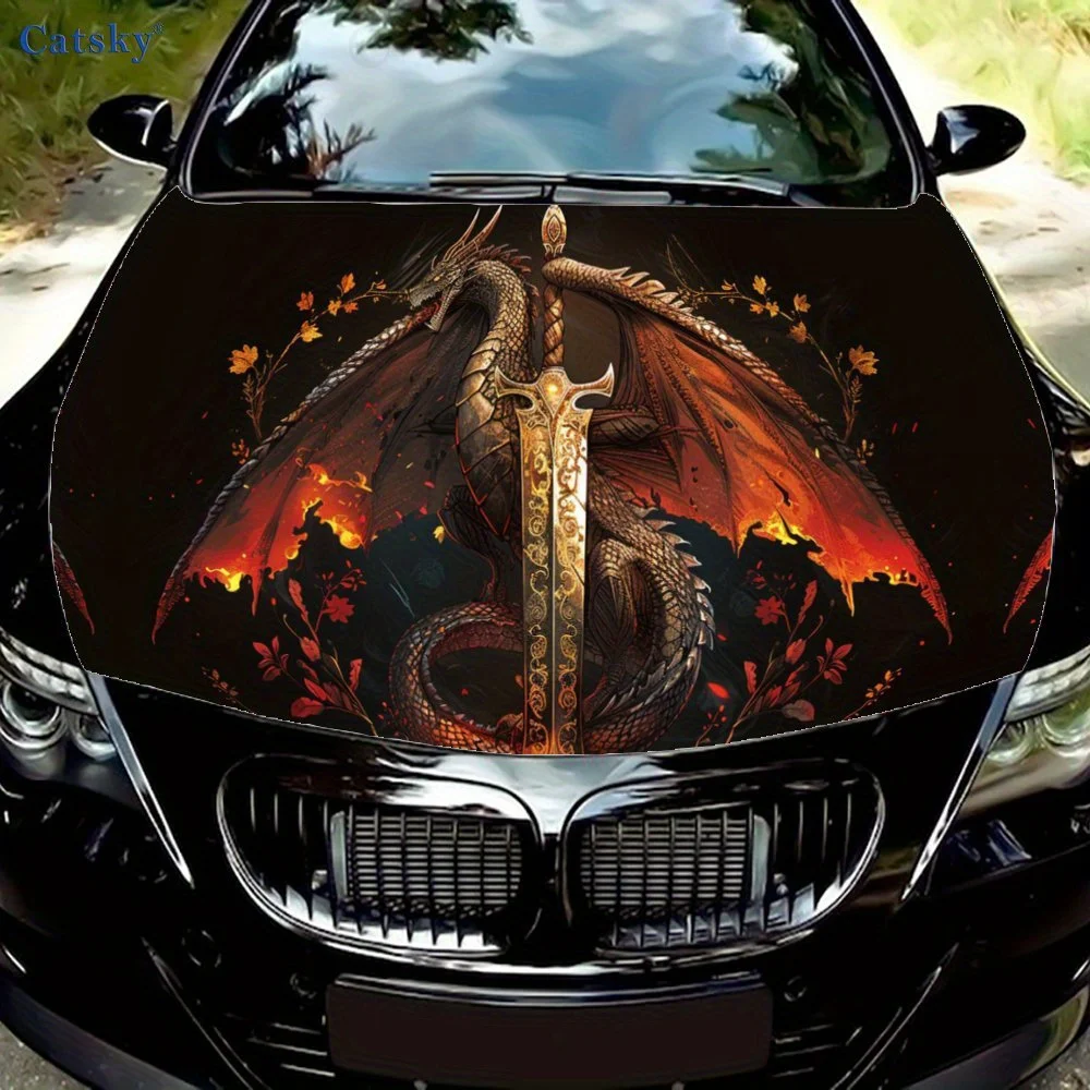 Dragon & Sword Car Vinyl Wrap, PVC Waterproof Car Hood Sticker, Self-Adhesive Scratch-Resistant Stickers for Engine Cover, Car D
Dragon & Sword Car Vinyl Wrap, PVC Waterproof Car Hood Sticker, Self-Adhesive Scratch-Resistant Stickers for Engine Cover, Car D