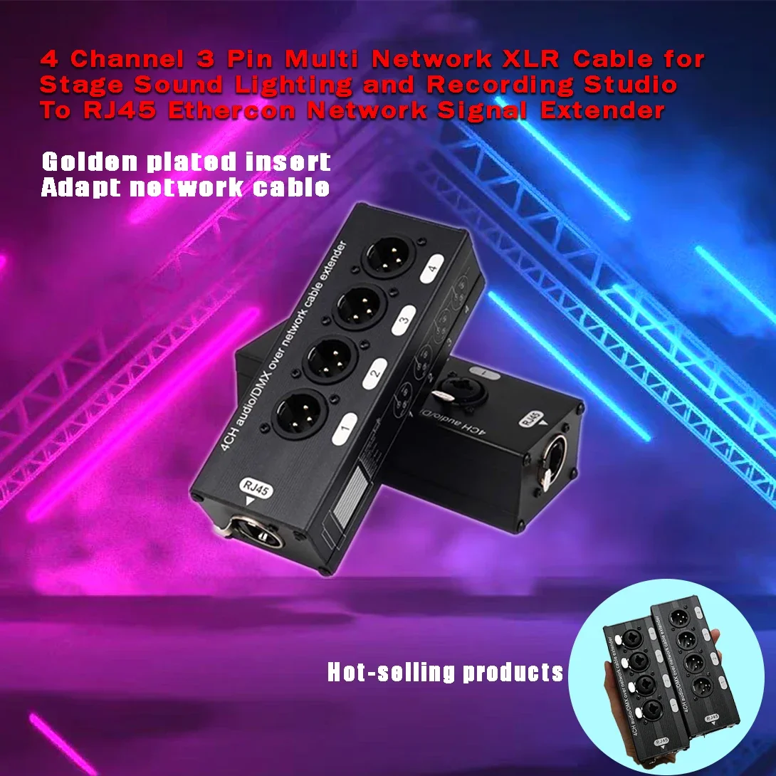 1Pair 4 Channel 3 Pin Multi Network XLR Cable for Stage Sound Lighting and Recording Studio To RJ45 Ethercon 1 Male + 1 Female
1Pair 4 Channel 3 Pin Multi Network XLR Cable for Stage Sound Lighting and Recording Studio To RJ45 Ethercon 1 Male + 1 Female