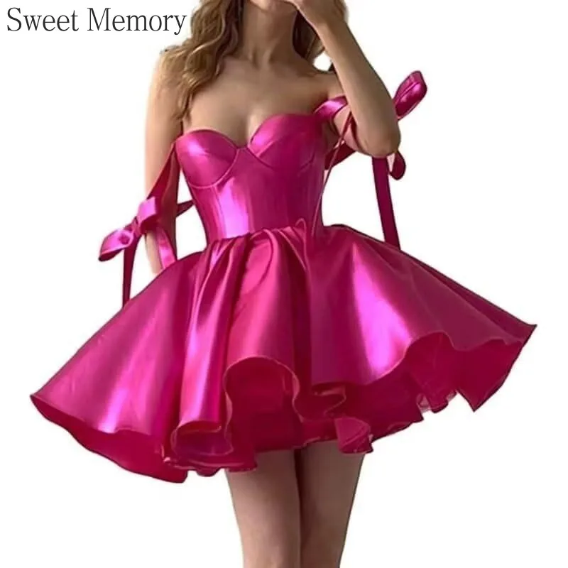 J1139 Customized Short Prom Cocktail Dresses Sweet Memory Sexy Sweetheart Straps With Bow Backless Satin Birthday Party Dress
J1139 Customized Short Prom Cocktail Dresses Sweet Memory Sexy Sweetheart Straps With Bow Backless Satin Birthday Party Dress