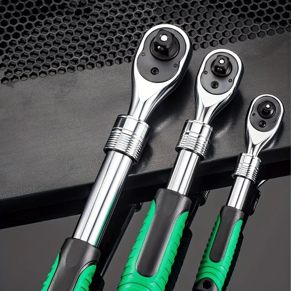 Extendable Handle Wrench 1/4 3/8 1/2 Inch Drive Socket Ratchet Set 72-Tooth Quick-Release Reversible
Extendable Handle Wrench 1/4 3/8 1/2 Inch Drive Socket Ratchet Set 72-Tooth Quick-Release Reversible