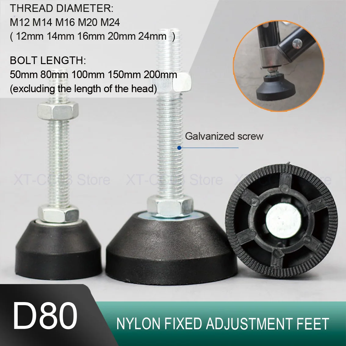 1/2/4Pcs D80 M12 M14 M16 M20 M24 Anti-Slip Adjustable Leveling Feet Nylon Furniture Leg Pads Milling Machine Foot Cup Fixed Base
1/2/4Pcs D80 M12 M14 M16 M20 M24 Anti-Slip Adjustable Leveling Feet Nylon Furniture Leg Pads Milling Machine Foot Cup Fixed Base
