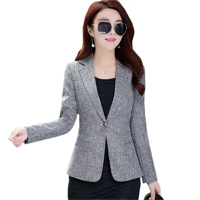 4XL Women Blazers And Jackets 2024 New Spring Autumn Slim Single Button Blazer Outwear Tops Feminino Office Commerce Coat Female
4XL Women Blazers And Jackets 2024 New Spring Autumn Slim Single Button Blazer Outwear Tops Feminino Office Commerce Coat Female