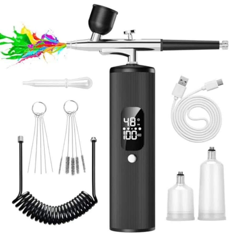 Airbrush Kit with Compressor - 48PSI High Pressure Non-Clogging Air Brush Set 6000 mAh Extra Long Standby Ideal for Painting Mo
Airbrush Kit with Compressor - 48PSI High Pressure Non-Clogging Air Brush Set 6000 mAh Extra Long Standby Ideal for Painting Mo