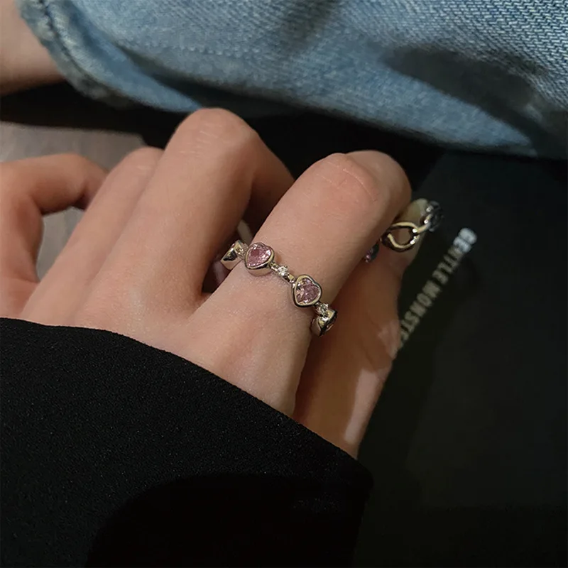 Original 925 Sterling Silver Pink Heart Rings For Women Counple Wedding Engagement Silver Women's Vintage Ring Fine Jewelry
Original 925 Sterling Silver Pink Heart Rings For Women Counple Wedding Engagement Silver Women's Vintage Ring Fine Jewelry