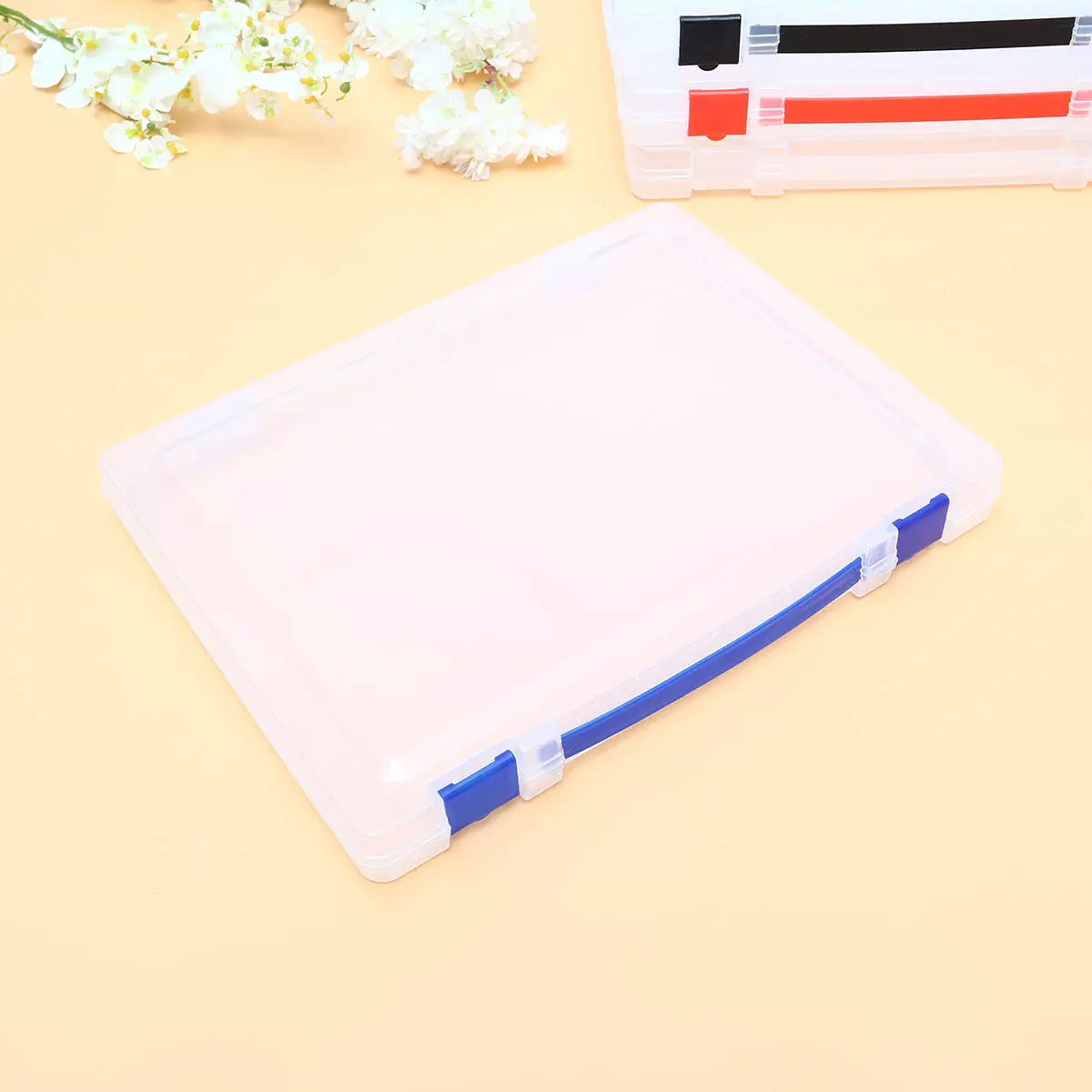 Document Storage Box Transparent Clear Plastic Portable Stackable File Case Paper Folder with Blue Buckle for Home Office Use
Document Storage Box Transparent Clear Plastic Portable Stackable File Case Paper Folder with Blue Buckle for Home Office Use