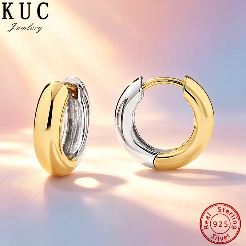 925 Sterling Silver Original Certificate Two Tone Gold Plated Huggie Hoop Earrings For Women Fine Jewelry
925 Sterling Silver Original Certificate Two Tone Gold Plated Huggie Hoop Earrings For Women Fine Jewelry