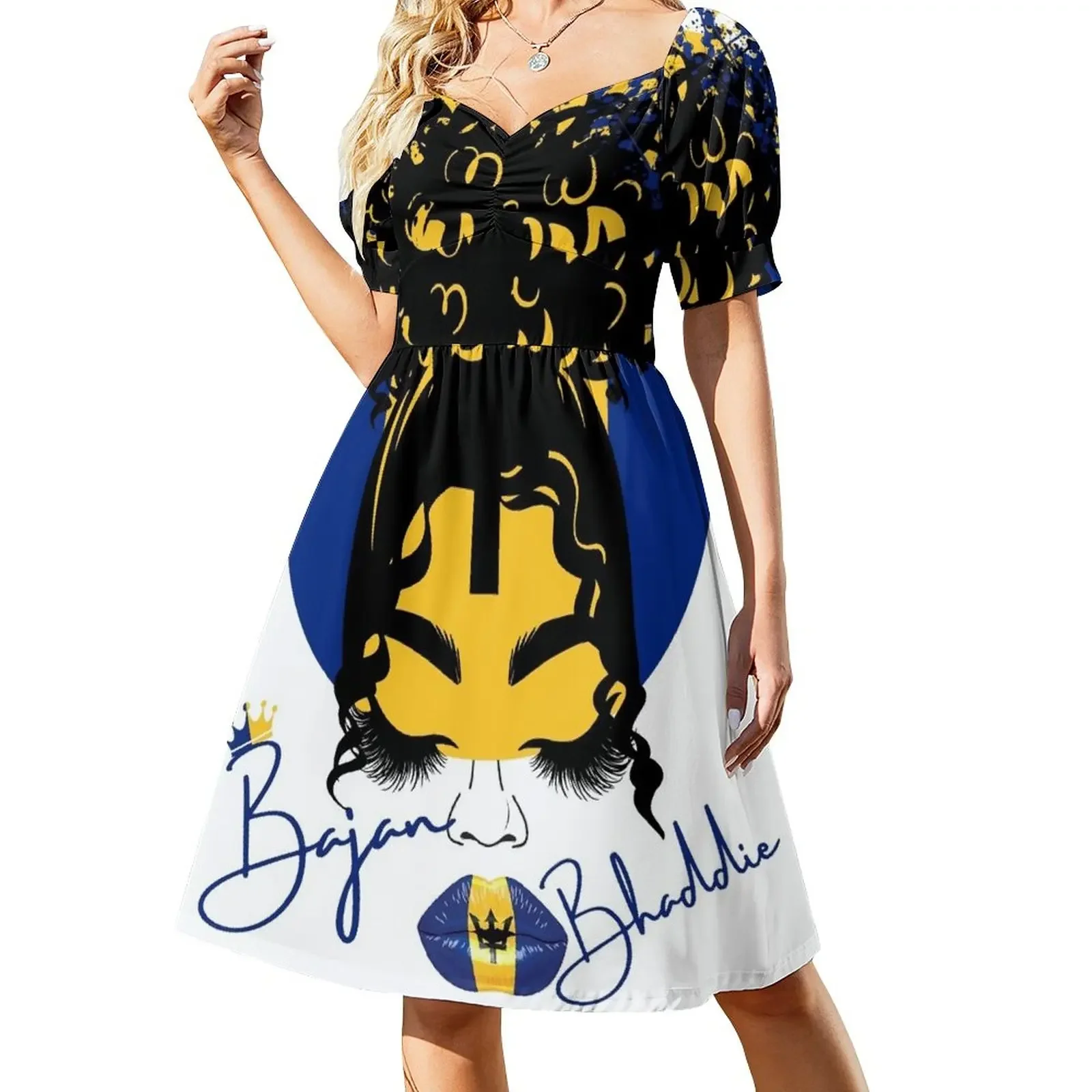 Bajan Bhaddie Short-Sleeved Dress luxury woman evening dress beach dress chic and elegant woman
Bajan Bhaddie Short-Sleeved Dress luxury woman evening dress beach dress chic and elegant woman